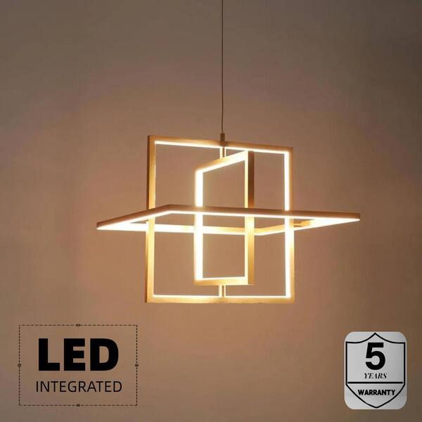 Zevni Swane 46-Watt 3-Light Integrated LED Brushed Gold