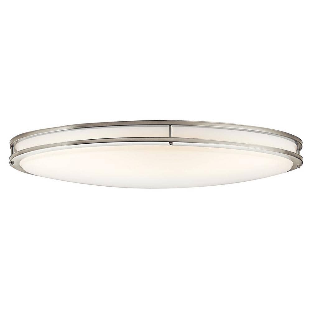 Brushed Nickel LED Drum Shade Flush Mount Ceiling Light