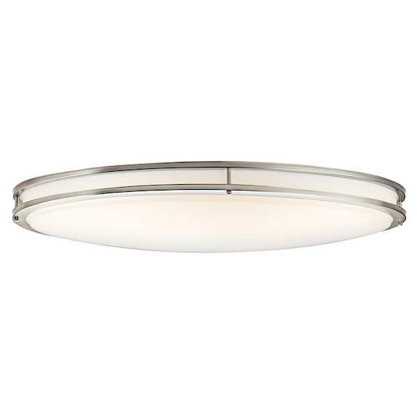 KICHLER Avon 32.5 in. 1-Light Brushed Nickel Integrated LED Transitional Hallway Oval Flush Mount Ceiling Light