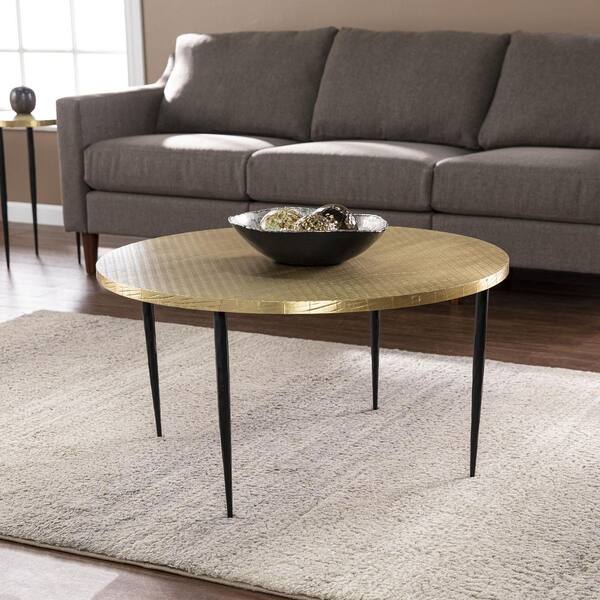 Bronze and deals wood coffee table