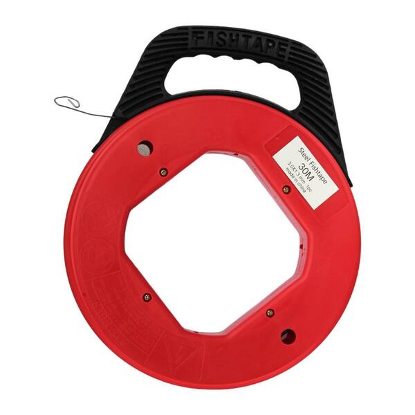 JAPCHET 1/8 Inch X 200 Ft Fish Tape | Steel Wire Puller With Plastic Case | Electrical Cable Snake Tool