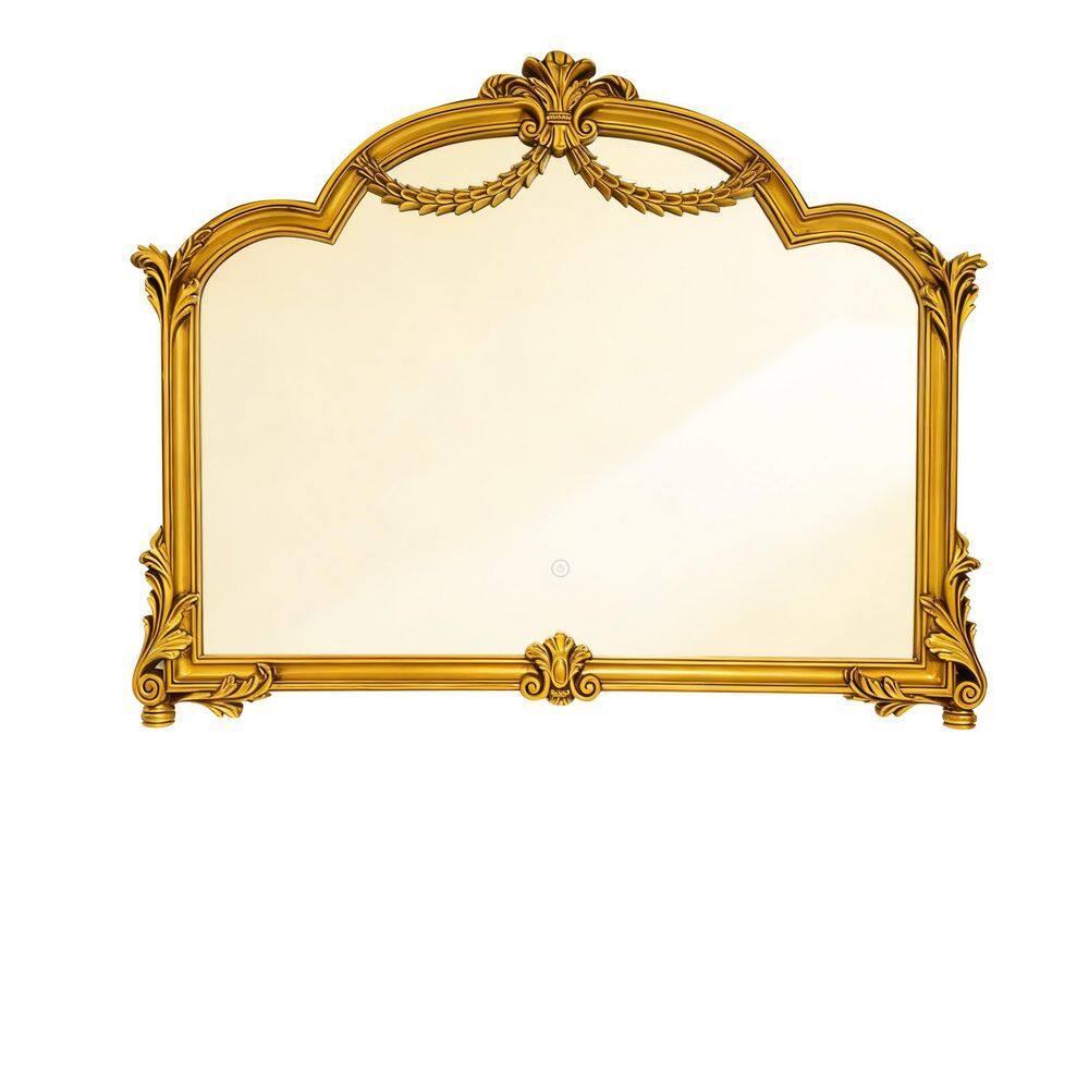 Loiry Modern 35.68 in. W x 26.77 in. H Rectangular Framed Dimmable Wall Bathroom Vanity Mirror with Ornate Golden Frame price history on PriceWatchPro