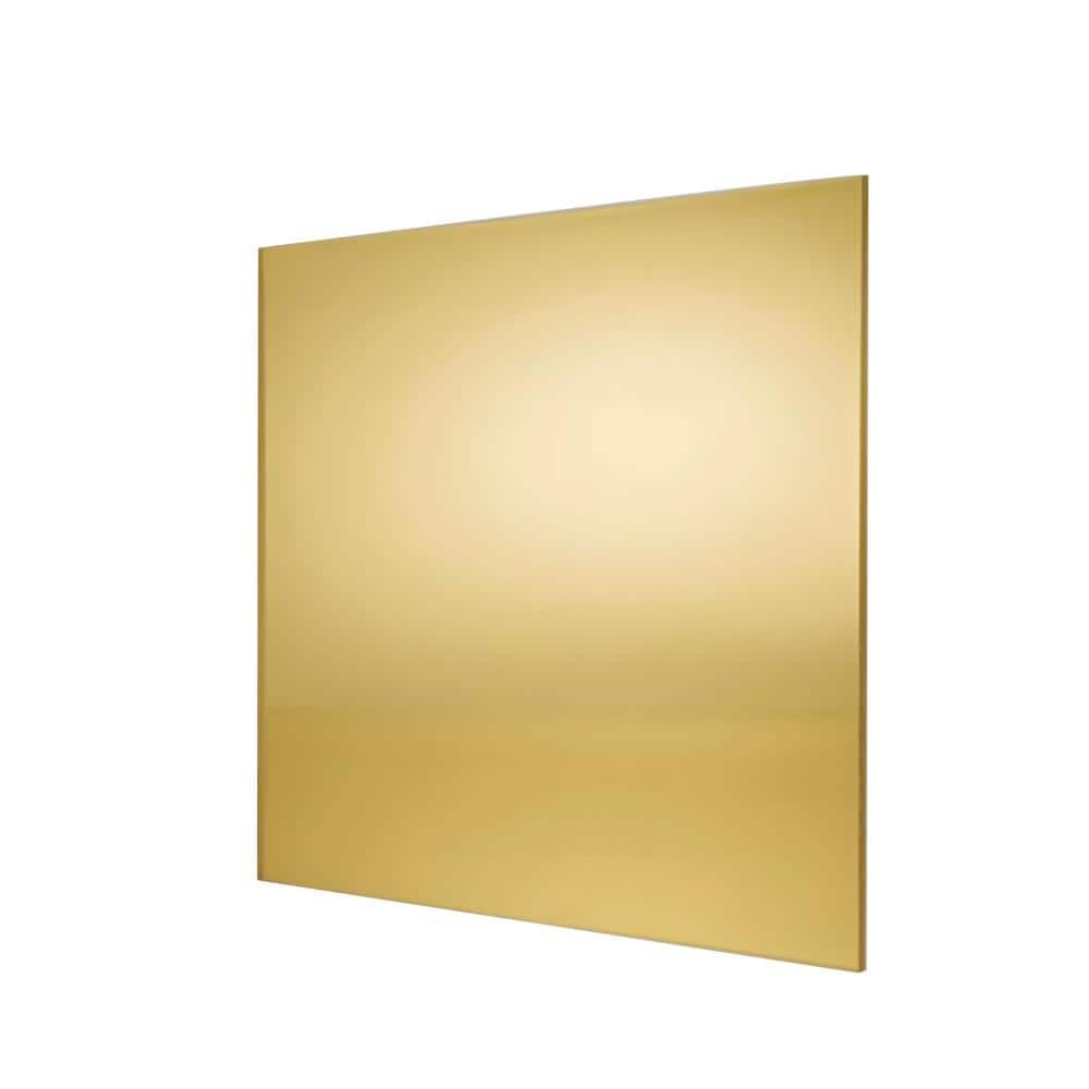 Pro Space 12 in. x 12 in. x 1/16 in. Gold Thick Acrylic Square Mirror Sheet Scratch Resistant Cuttable Wall Sticker