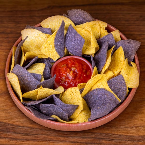 10.5 in. Brown Plastic Circular Tortilla Chip and Salsa Bowl (2-Pieces)