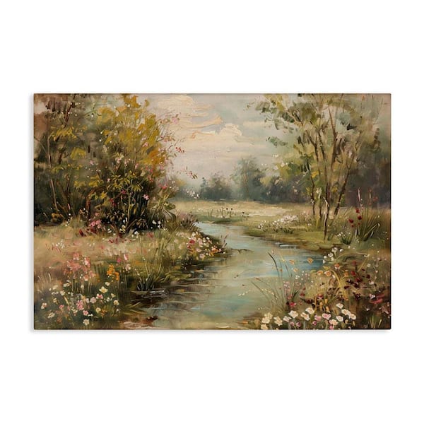 Spring Stream Landscape by LSR Design Studio Unframed Nature Graphic Art Print 24 in. x 36 in.