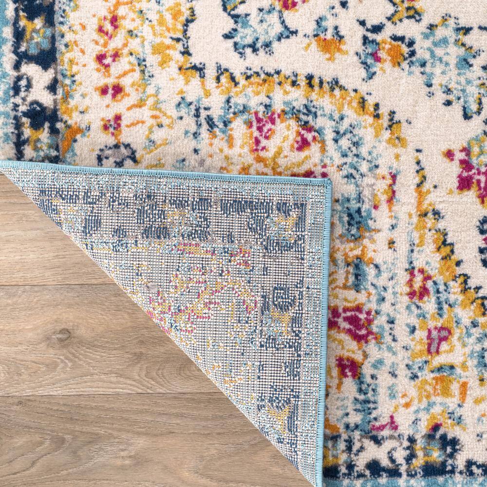 Blue Distressed Bohemian Floral 3'3" x 5' Area Rug