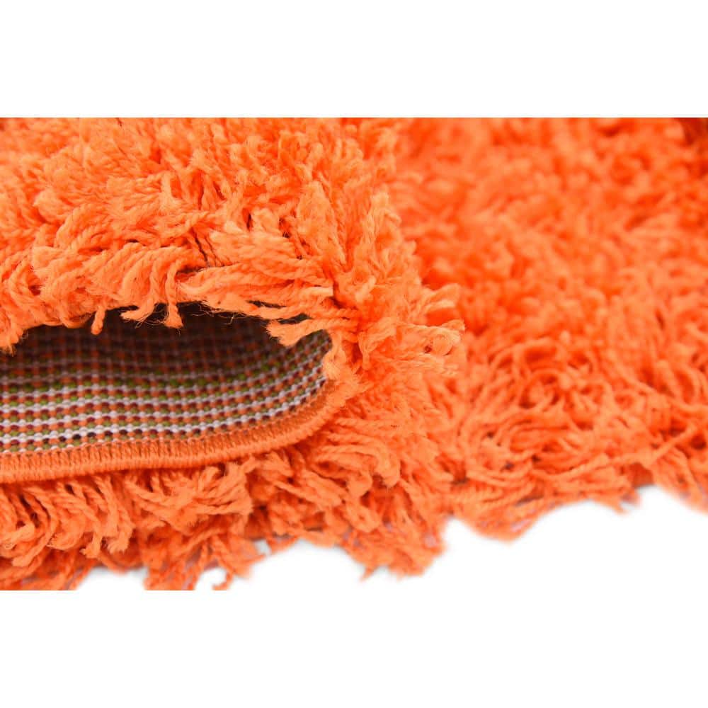 Tiger Orange Rectangular Synthetic Shag Area Rug 2'2" x 3'1"