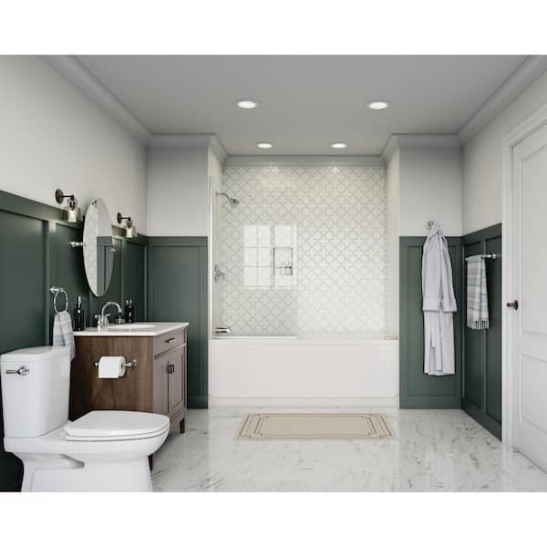 Banbury 23 in. x 26 in. Frameless Pivoting Single Wall Mirror in Chrome