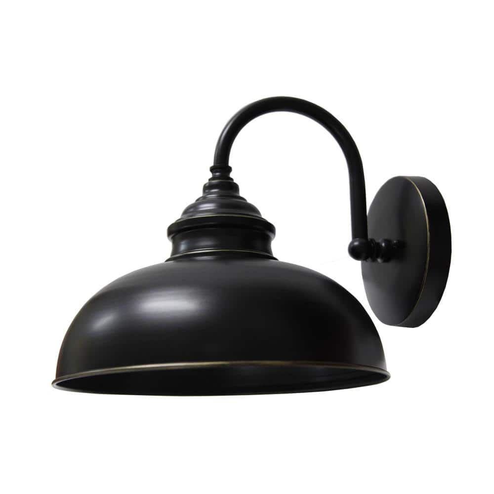 1-Light Imperial Black Outdoor Wall Mount Barn Light Sconce