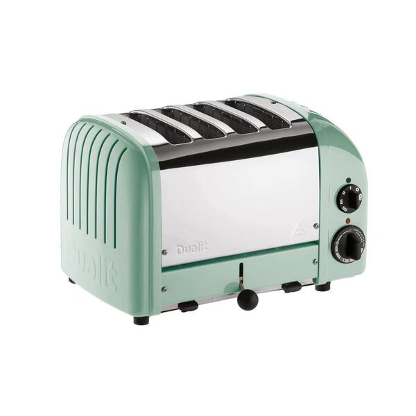 Dualit New Gen 4-Slice Mint Green Wide Slot Toaster with Crumb Tray