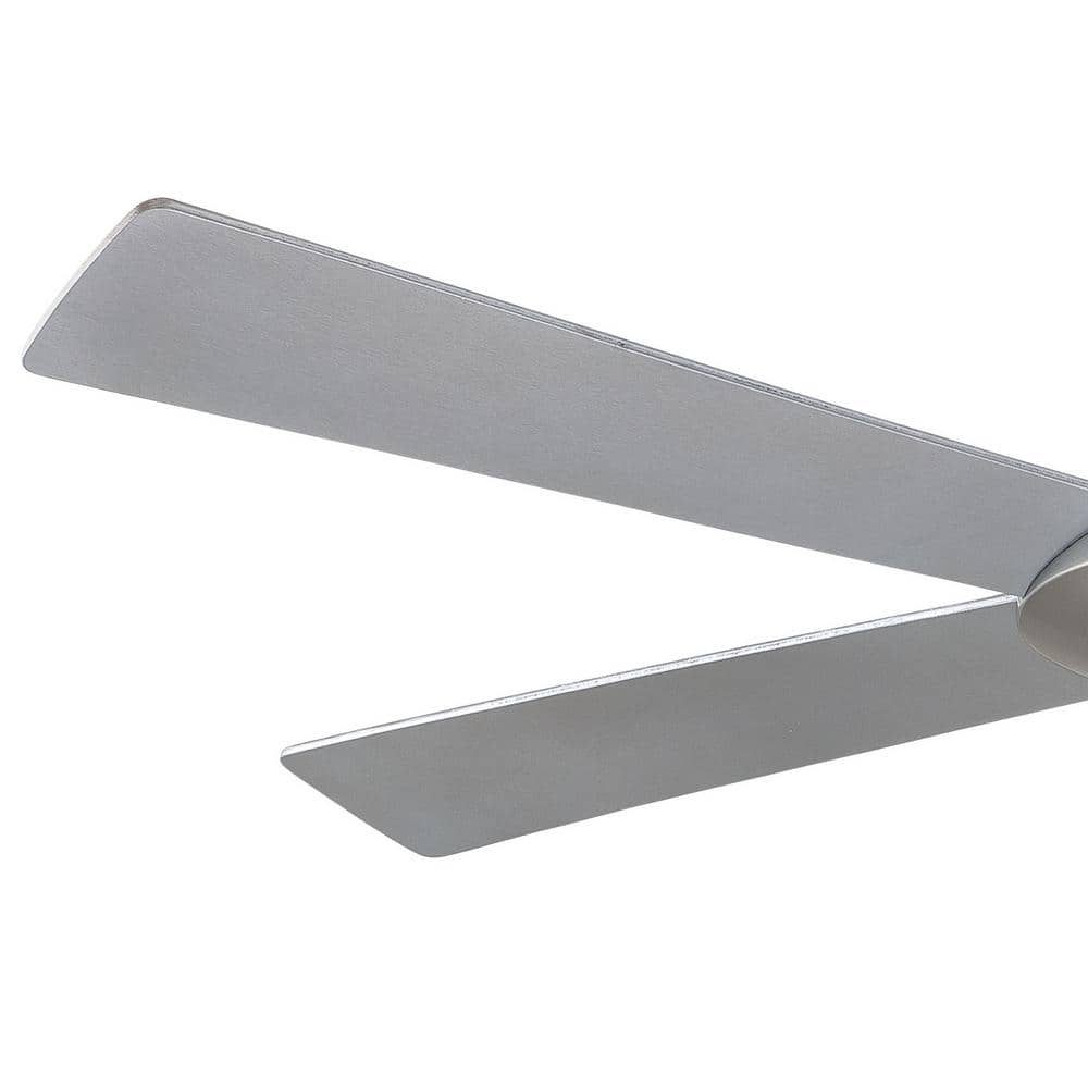 52" Brushed Nickel Ceiling Fan with Silver Blades and LED Light
