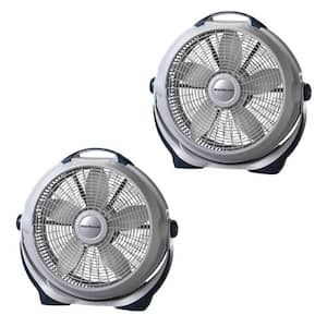 20 in. Pivoting Wind Machine Floor Fan in Gray (2-Pack)