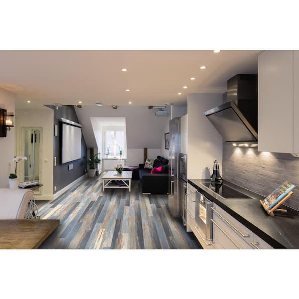 Deco Products Colors Old Blue Sea High Variation 6-in Wide x 2-mm Thick Waterproof Luxury Vinyl Plank Flooring (30-sq ft)