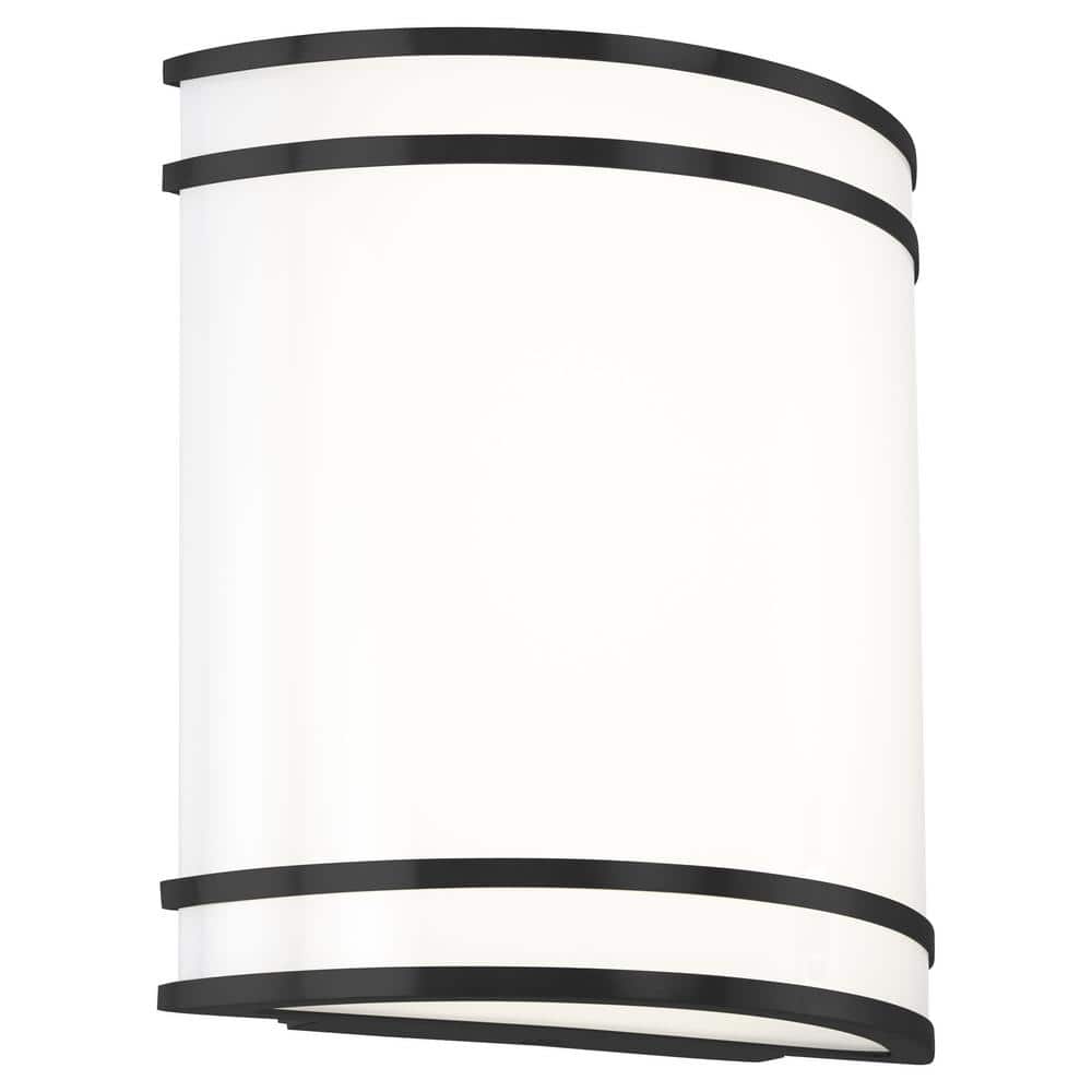 Vantage 1-Light Black Dimmable CCT LED Wall Sconce with White Acrylic Shade price history on PriceWatchPro