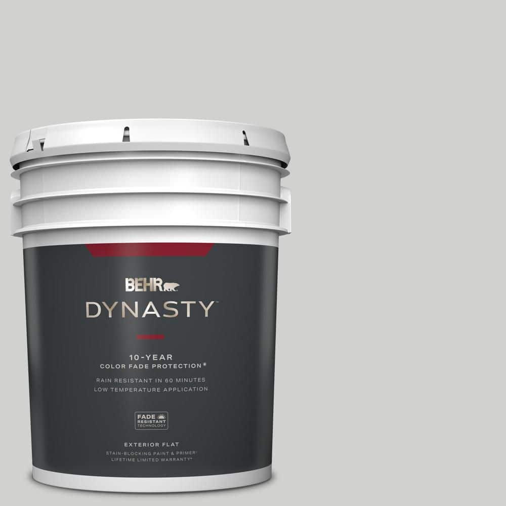 BEHR DYNASTY 5 gal. N5201 White Metal Flat Exterior StainBlocking Paint & Primer 465005 The
