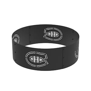Decorative NHL 36 in. x 12 in. Round Steel Wood Fire Pit Ring - Montreal Canadiens