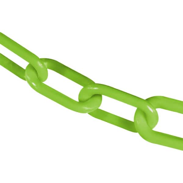 3 in. (#10, 76 mm) x 100 ft. Plastic Safety Chain in Safety Green