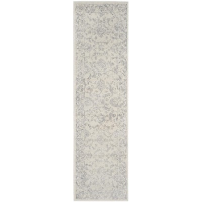 SAFAVIEH Carnegie Light Gray/Cream 9 Ft. X 12 Ft. Border Area Rug ...