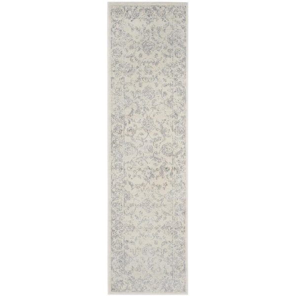 SAFAVIEH Carnegie Cream/Gray 2 ft. x 6 ft. Border Runner Rug