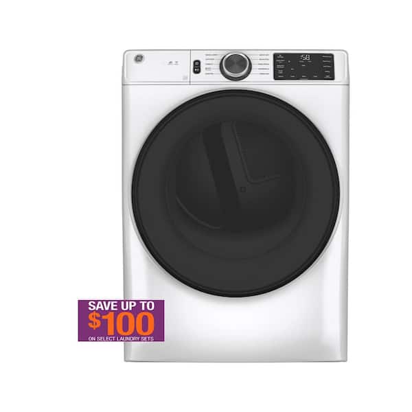 GE 7.8 cu.ft. Smart Front Load Gas Dryer in White with Sanitize Cycle,  ENERGY STAR GFD55GSSNWW - The Home Depot