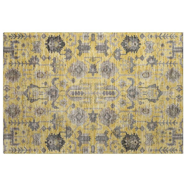 Dream Shag Premium Machine Washable Abstract ADS697 Honey 2 ft. x 3 ft. Accent Rug