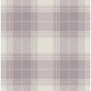 56 sq. ft. Lilac Haze Harrelson Plaid Unpasted Paper Wallpaper Roll