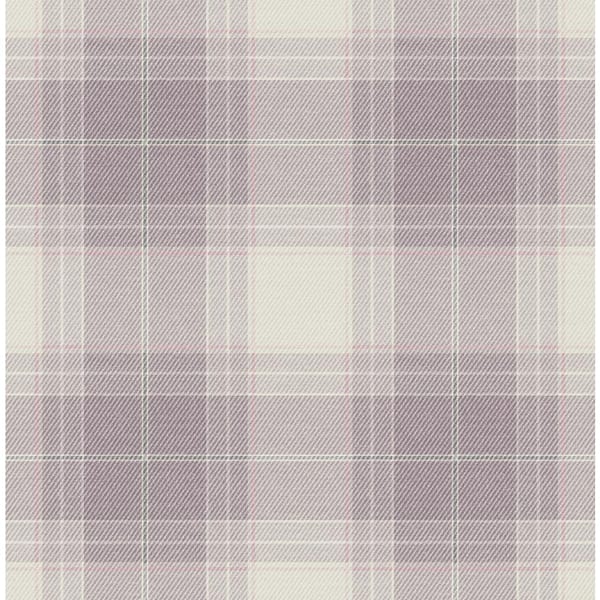 Seabrook Designs 56 sq. ft. Lilac Haze Harrelson Plaid Unpasted Paper Wallpaper Roll