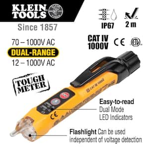 12-Volt to 1000-Volt AC Dual Range Non-Contact Voltage Tester with Flashlight (2-Pack)