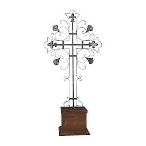 Litton Lane Copper Metal Cross Biblical Sculpture 71895 - The Home Depot