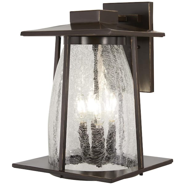 The Great Outdoors Marlboro 4-Light Oil Rubbed Bronze with Gold Highlights Outdoor Wall Lantern Sconce