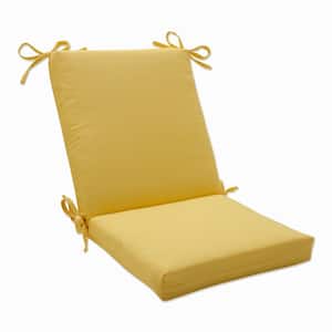 Solid Outdoor/Indoor 18 in W x 3 in H Deep Seat, 1-Piece Chair Cushion and Square Corners in Yellow Fortress