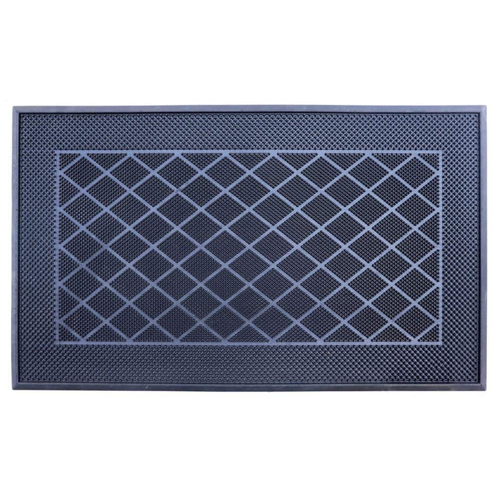 TrafficMaster Black 18 in. x 30 in. Rubber Pin Door Mat kera18022025