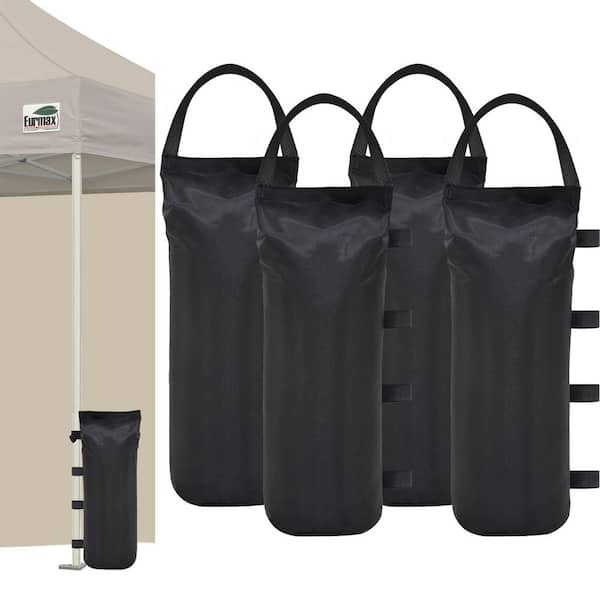 Extra-Large Pop-Up Counterweight Black Sandbag, with a Load Capacity of 112 Lb. for Sunshades and Canopies (4-Pack)