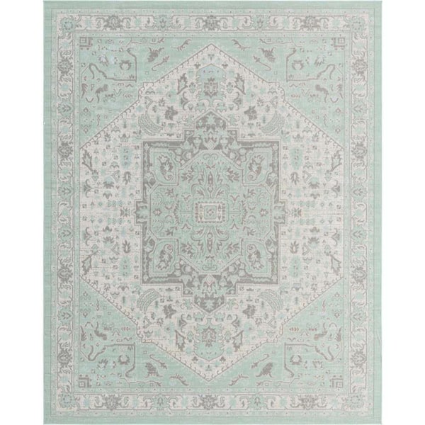 Unique Loom Whitney Milano Mint 7 ft. 10 in. x 10 ft. Area Rug