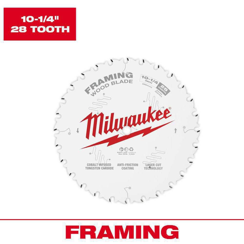 MILWAUKEE 10-1/4 in. x 28-Tooth Framing Circular Saw Blade (48-40-1038)