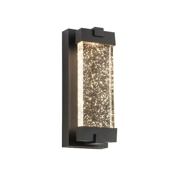 Jushua 1-Light Matte Black Not Motion Sensing Outdoor Hardwired Wall Lantern Sconce with Integrated LED (Bulb Not Included)