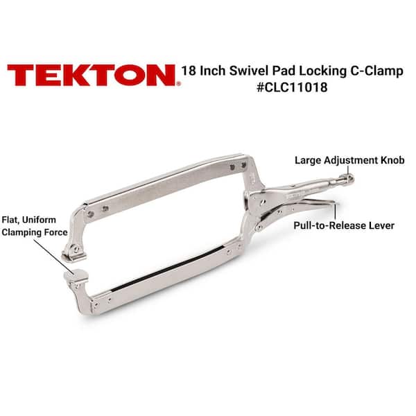 18 in. Swivel Pad Locking C-Clamp