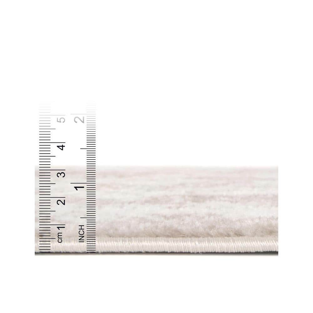 Beige 6'x9' Rectangular Synthetic Easy-Care Stain-Resistant Rug
