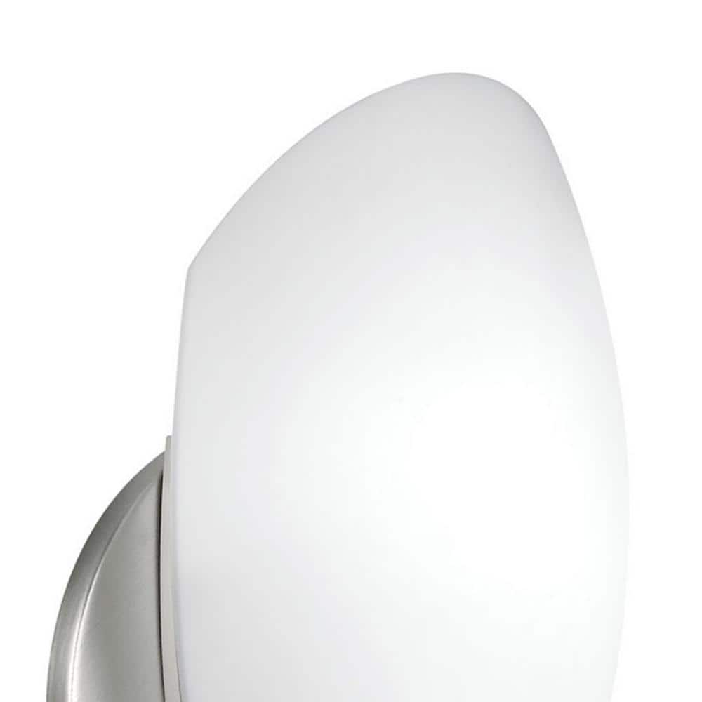 Modern Elegance Brushed Nickel 6" Wall Sconce with Alabaster Glass