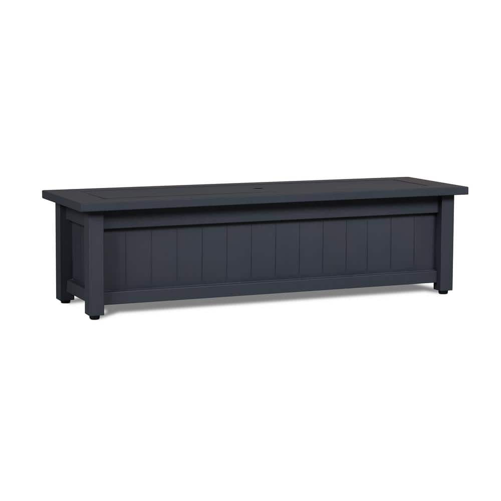 Gray 50" Steel Rectangle Propane Fire Pit Table
