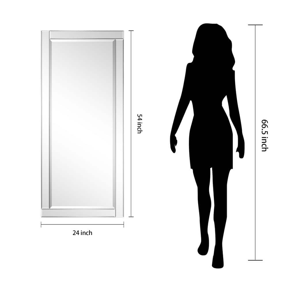 Moderno 24" x 54" Beveled Wood Frame Wall Mirror