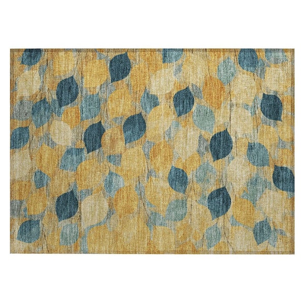 Chantille Machine Washable Indoor/Outdoor Abstract ACN2444 Gold 2 ft. x 3 ft. Accent Rug