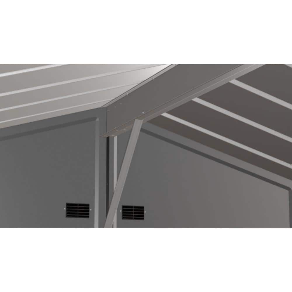 8 ft x 6 ft Charcoal Galvanized Steel Storage Shed Kit