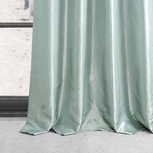 Exclusive Fabrics Grommet Faux Silk Taffeta 96-Inch Length Blackout Curtain Panel, Gold Nugget