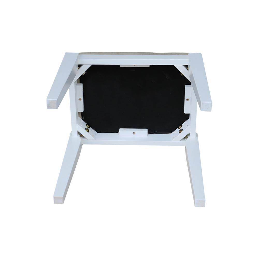 Gray Microfiber Upholstered Vanity Bench with White Frame