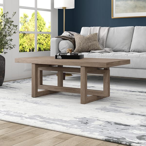 Meyer Cross Breslow 47.25 in. Antiqued Gray Oak Rectangle MDF Top Coffee Table CT2262