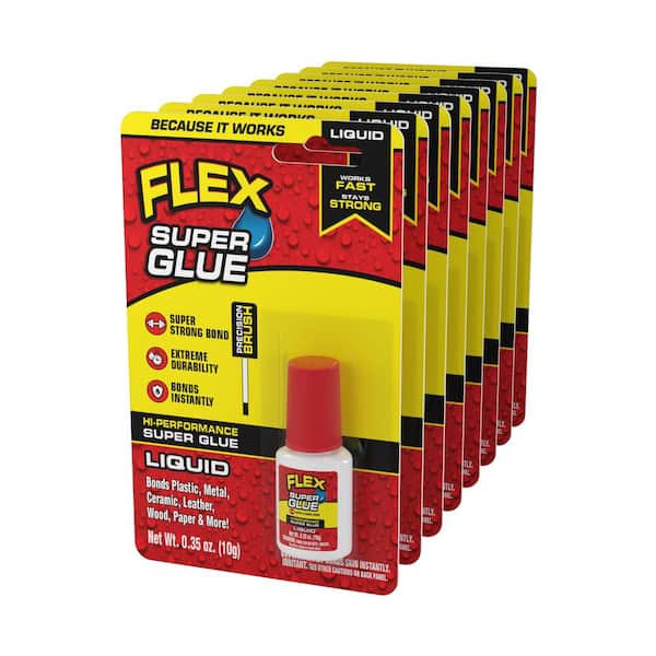 FLEX SEAL FAMILY OF PRODUCTS Flex Super Glue Liquid Brush-On Bottle 10g (8-Pack)