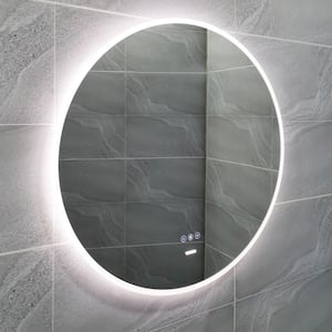 26 in. W x 26 in. H Frameless Medium Round Anti-Fog Wall Mount Bathroom Vanity Mirror