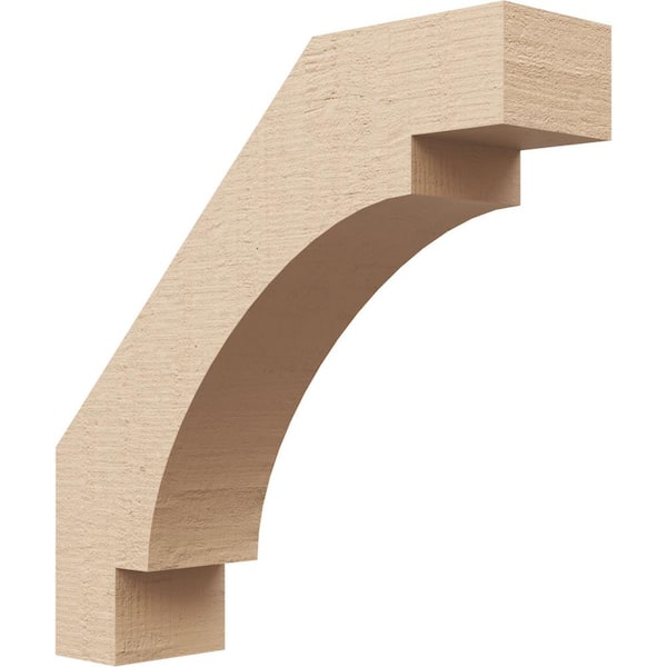 Ekena Millwork 3 in. x 12 in. x 12 in. Merced Rough Cedar Woodgrain Timberthane Polyurethane Knee Brace, Primed