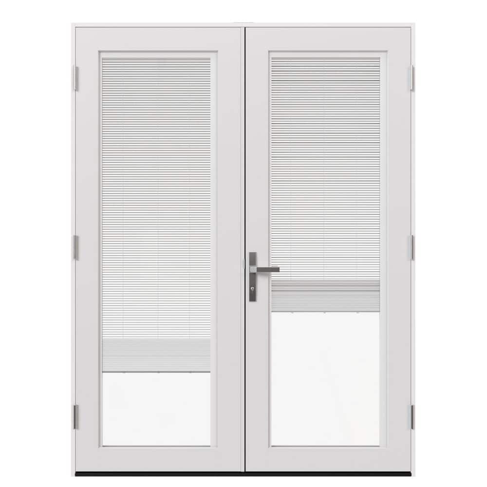 60 in. x 80 in. Left-Hand/Outswing Primed Fiberglass French Patio Door w/ Low-E Glass, Blinds & Sliding Screen price history on PriceWatchPro